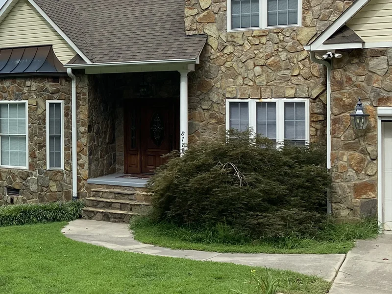 Before: original walkway and front entry site conditions