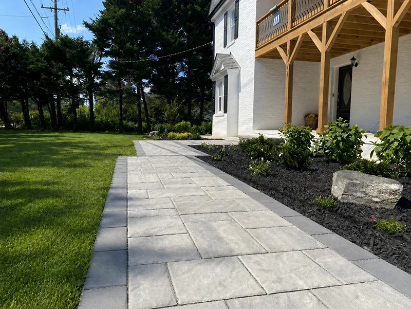 After: completed High Point hardscape walkway by Bollman Landscape