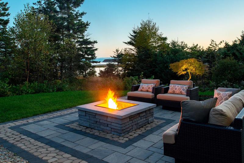 Design-forward finished hardscape project by Bollman Landscape