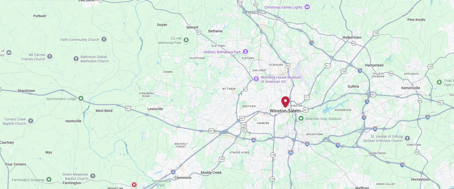 Winston-Salem NC service area map