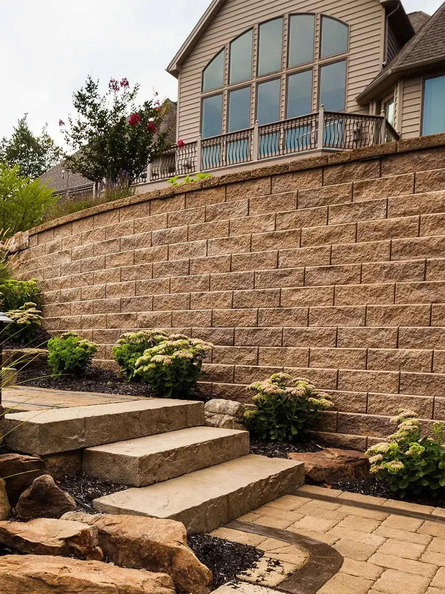 Retaining wall construction details by Bollman Landscape